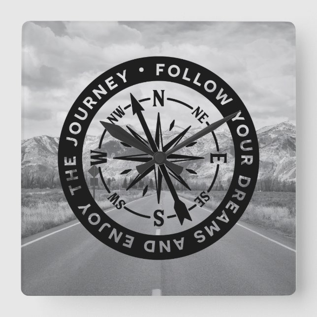 Relógio Quadrado Siga seus sonhos (Frente)