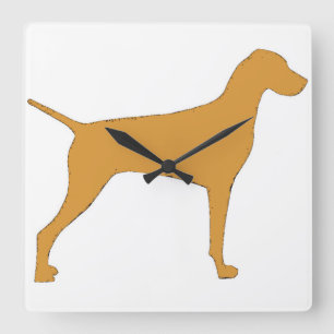 Relógio Quadrado silhueta cor de vizsla