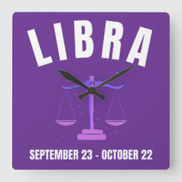 Relógio Quadrado Símbolo da estrela Libra