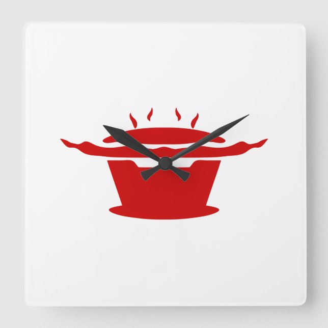 Relógio Quadrado Símbolo de CHURRASCO coreano (고 기 구 이) (Frente)