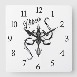 Relógio Quadrado Símbolo Libra Zodiac