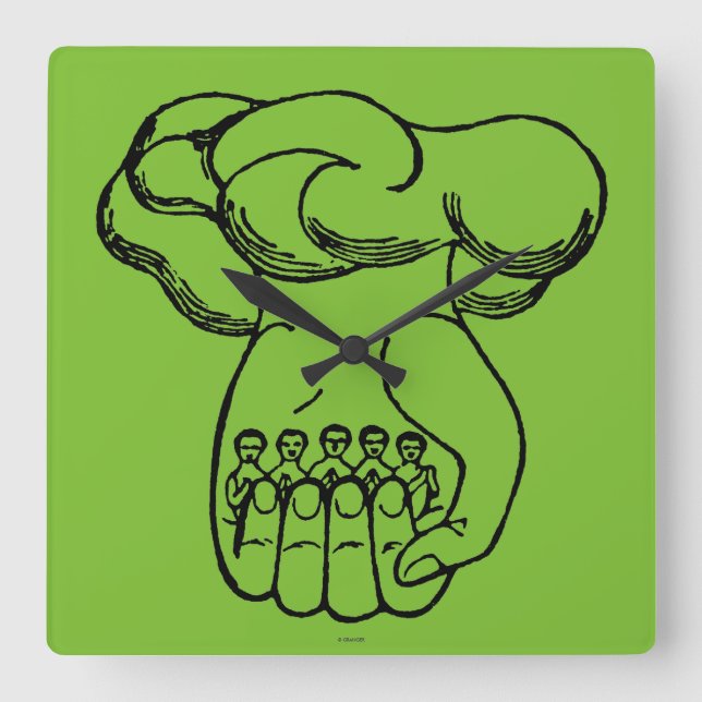 Relógio Quadrado Símbolo: Mão divina (Frente)