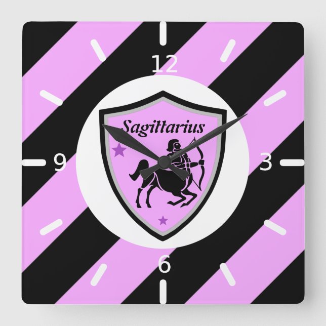 Relógio Quadrado Símbolo sagitário (Frente)