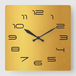 Relógio Quadrado Simplicidade Dourado