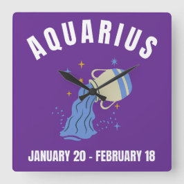 Relógio Quadrado Sinal de estrela Aquarius