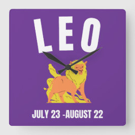 Relógio Quadrado Sinal de estrela Leo