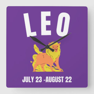 Relógio Quadrado Sinal de estrela Leo