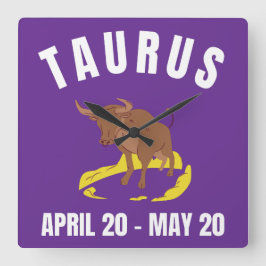Relógio Quadrado Sinal de estrela Taurus