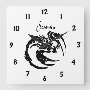 Relógio Quadrado Sinal de Scorpio Zodíaco