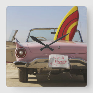 Relógio Quadrado Sinal e prancha do recem casados