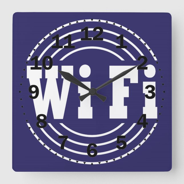 Relógio Quadrado sinal wifi (Frente)