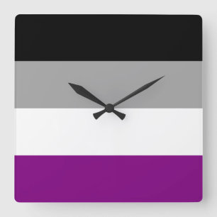 Relógio Quadrado Sinalizador de Orgulho Asexual