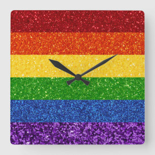 Relógio Quadrado Sinalizador do Orgulho Arco-Íris LGBT