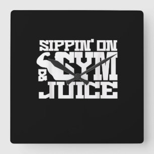 Relógio Quadrado Sippin No Gym- Suco - Camisas De Trabalho De Menin