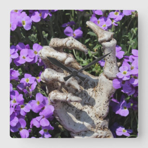 Relógio Quadrado Skelethand - Gothic, Wanduhr/