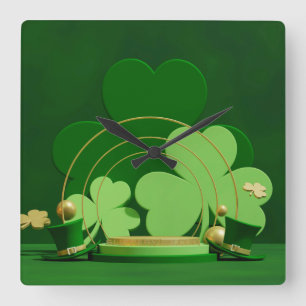 Relógio Quadrado SlipperyJoe's Saint Patrick's Day LGBTQIA