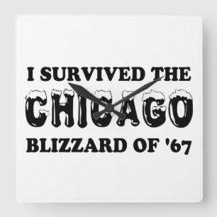 Relógio Quadrado Sobrevivi à nevasca de Chicago de 1967.