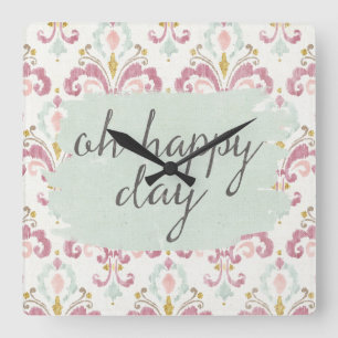 Relógio Quadrado Soft Deco VI   Oh Happy Day