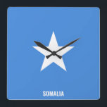 Relógio Quadrado Somalia Flag Dazzling Patriotic<br><div class="desc">Somalia Flag Dazzling Patriotic Square Wall Clock in the colors and the elements of the Somalia national flag covering the front of the clock. National flag colors are complemented with the text "Somalia" on the bottom. Text is fully customizable using "Customize it!" feature. Feel free to change it, remove it...</div>