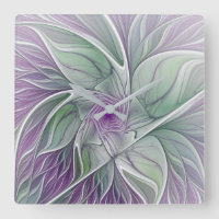 Sonho de Flor, Arte Fractal Verde Abstrato púrpura