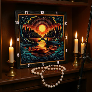 Relógio Quadrado Sonho de Noite Angler