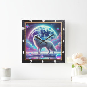 Relógio Quadrado Sonho Lunar Wolf