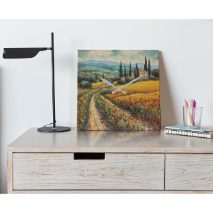 Relógio Quadrado Sonhos de Toscânia ouro