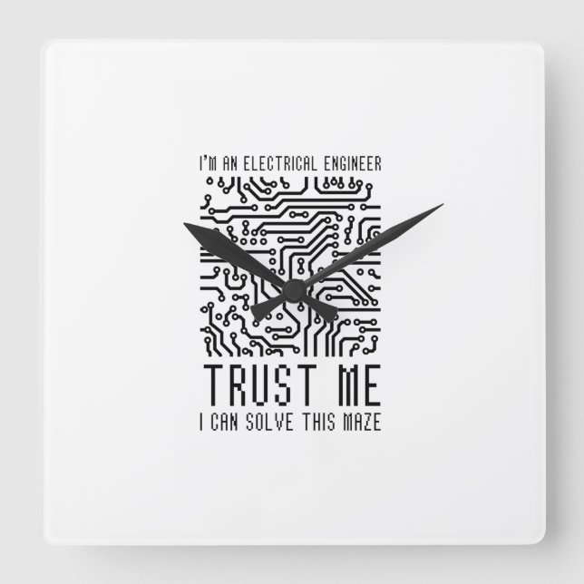 RELÓGIO QUADRADO SOU UM ENGENHEIRO ELÉTRICO (Frente)