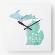 Sou uma Silhueta cheia de michigander Watercolor