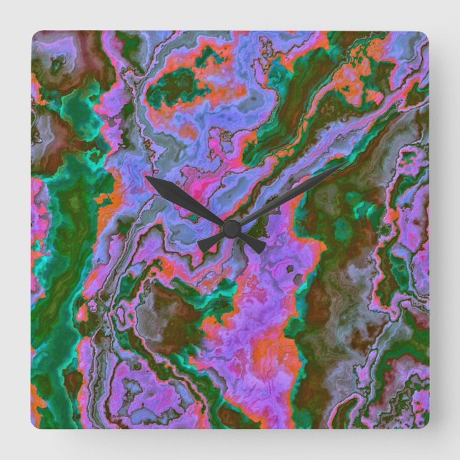 Relógio Quadrado Sour Marble (Frente)