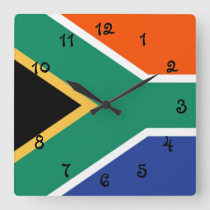 Relógio Quadrado South Africa Flag