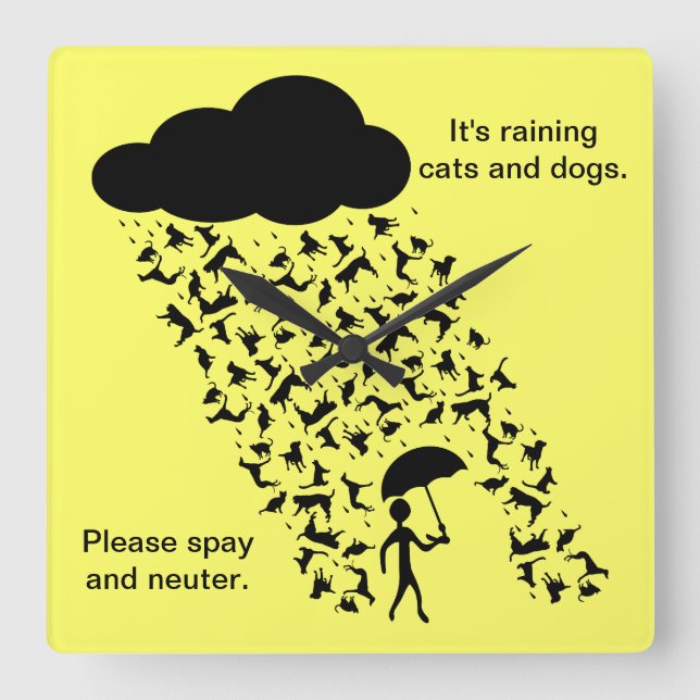 Relógio Quadrado "Spay e neutralize" o pulso de disparo de parede (Frente)