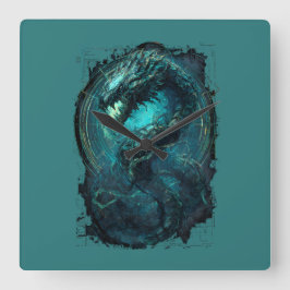 Relógio Quadrado Spectral Coil Cyberpunk Serpent Dark Art