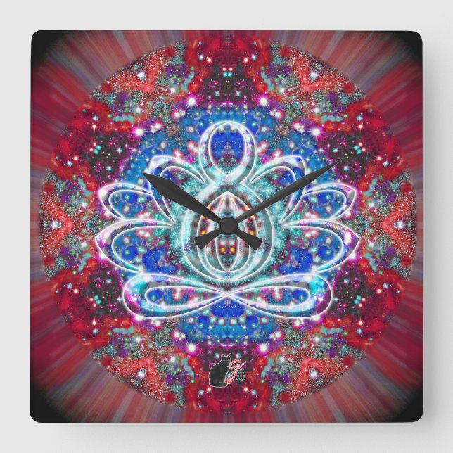 Relógio Quadrado Splendorous Zen Lotus Clock (Frente)