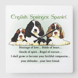 Relógio Quadrado Springer Spaniel