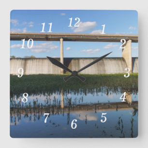Relógio Quadrado Springfield Lake Missouri Dam Wall Clock