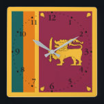 Relógio Quadrado Sri Lanka Flag<br><div class="desc">Patriotic flag of Sri Lanka.</div>