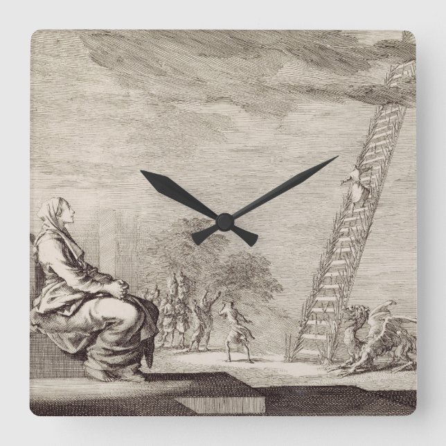 Relógio Quadrado St. Perpetua’s Vision: The Ladder of Martyrdom Art (Frente)