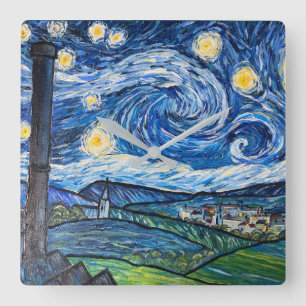 Relógio Quadrado Starry Night Belmont Lancashire