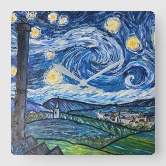 Relógio Quadrado Starry Night Belmont Lancashire