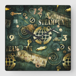 Relógio Quadrado Steampunk