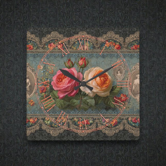 Relógio Quadrado Steampunk Victorian Wall Clock (Criador carregado)