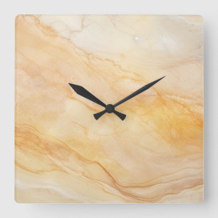 Relógio Quadrado Stone Look Kitchen Wall Clocks Eartone
