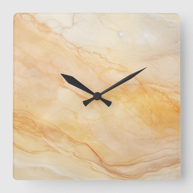 Relógio Quadrado Stone Look Kitchen Wall Clocks Eartone (Frente)