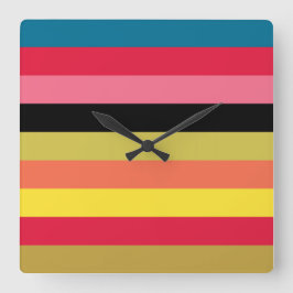Relógio Quadrado Stripes de Caipira Arco-Íris