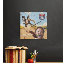 Relógio Quadrado sua foto, chutes, arizona de atleta, burro