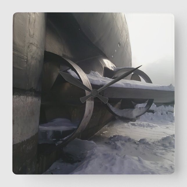 Relógio Quadrado Submarino Antigo (Frente)