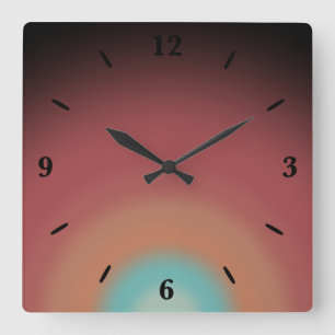 Relógio Quadrado Sudoeste do Deserto do Sudoeste Design