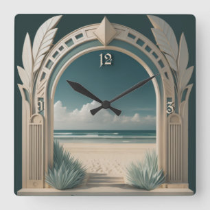 Relógio Quadrado Summer Art Deco