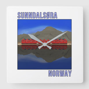 Relógio Quadrado Sunndalsora Noruega Escandinava